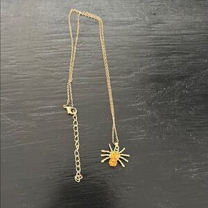 Gold Spider Pendant Necklace